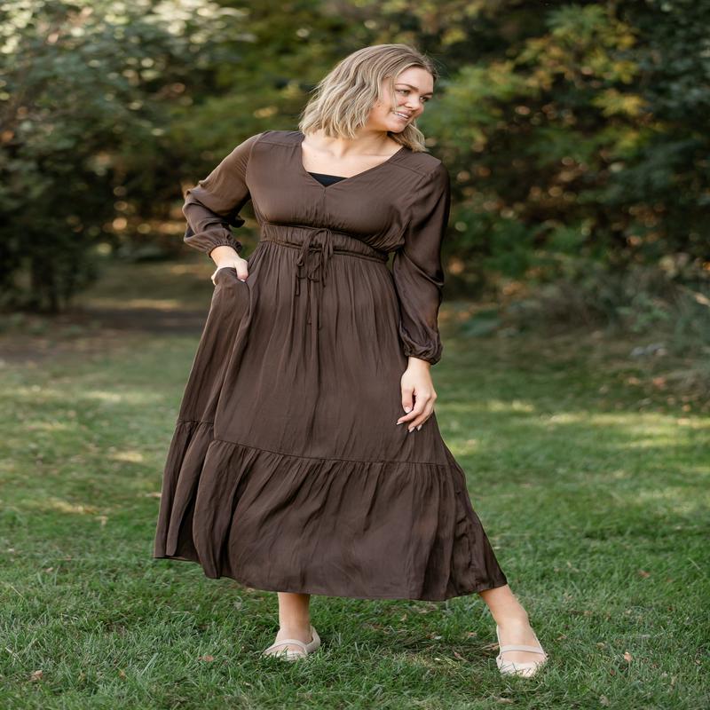 Tiered Satin Maxi Dress - FINAL SALE