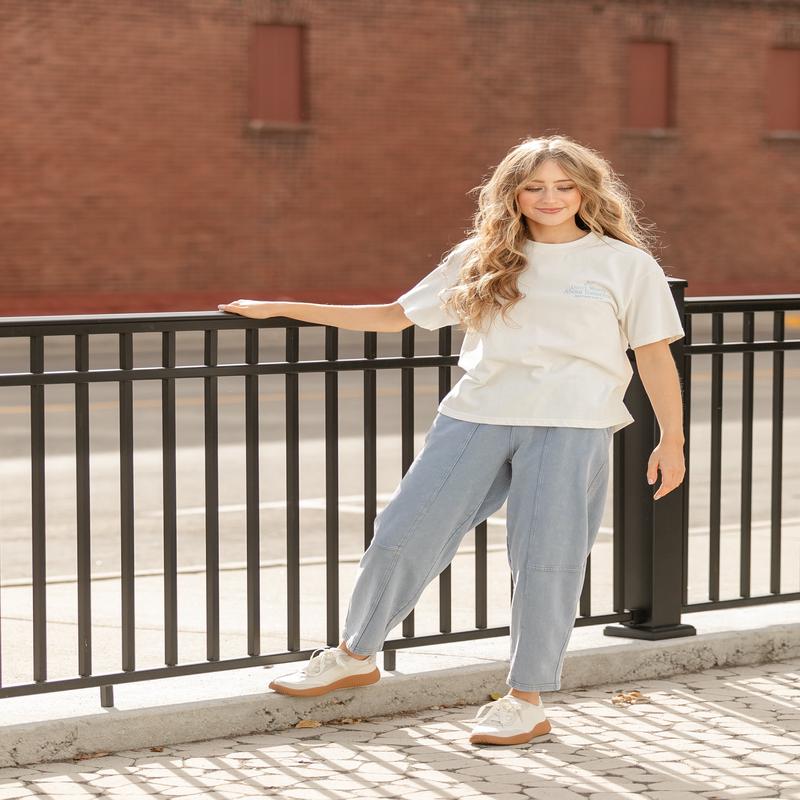 Acid Washed Capri Joggers