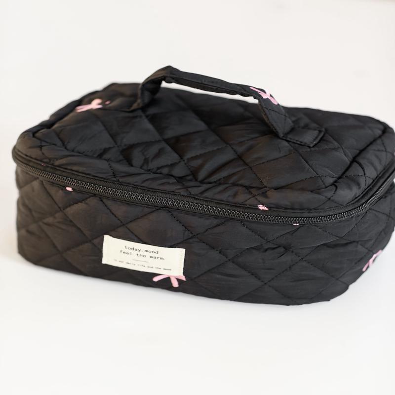 Bows Print Large Capacity Make Up Bag - FINAL SALE