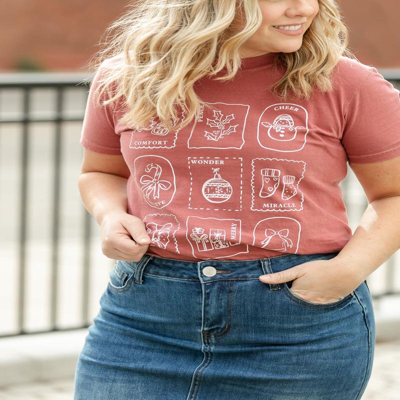 Christmas Stamps Holiday Graphic T-Shirt