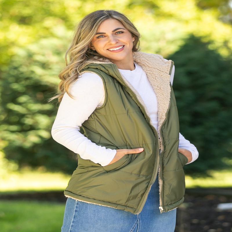 Hooded Reversible Quilted Vest