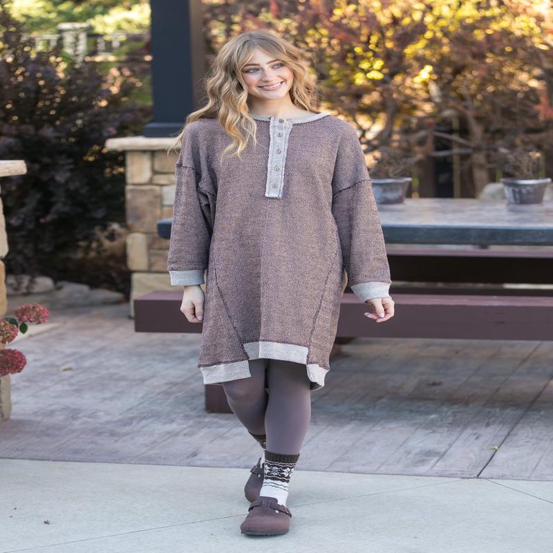 Long Sleeve Seam Detail Midi Dress