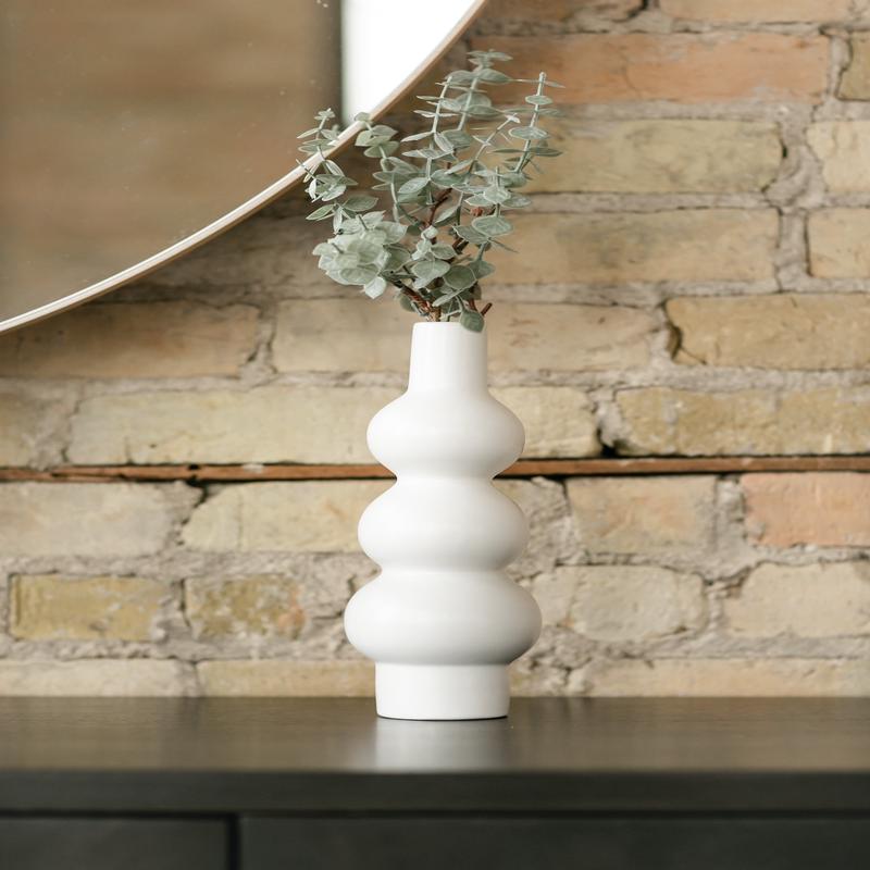 Matte White Bubble Ceramic Vase