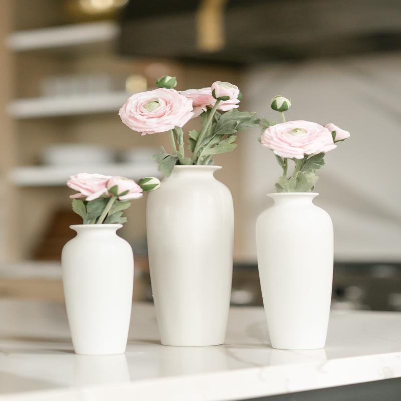 Matte White Tall Ceramic Vases
