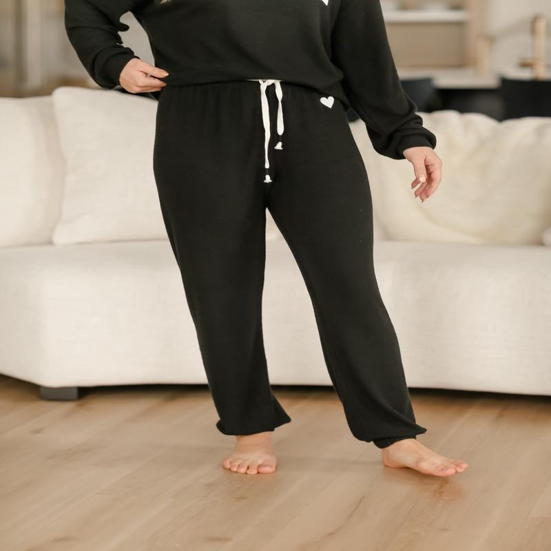 Mon Amour Black Soft Lounge Jogger - FINAL SALE