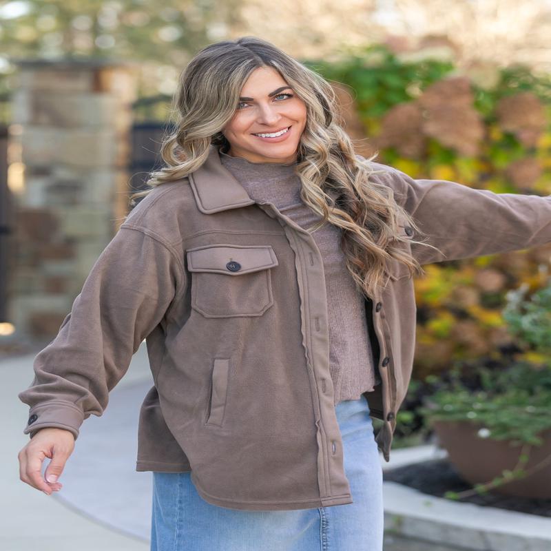 Oversized Fleece Button Up Shacket