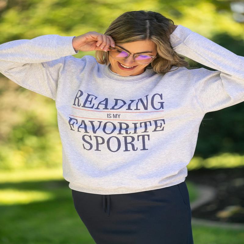 Reading Is My Favorite Sport Graphic Sweatshirt