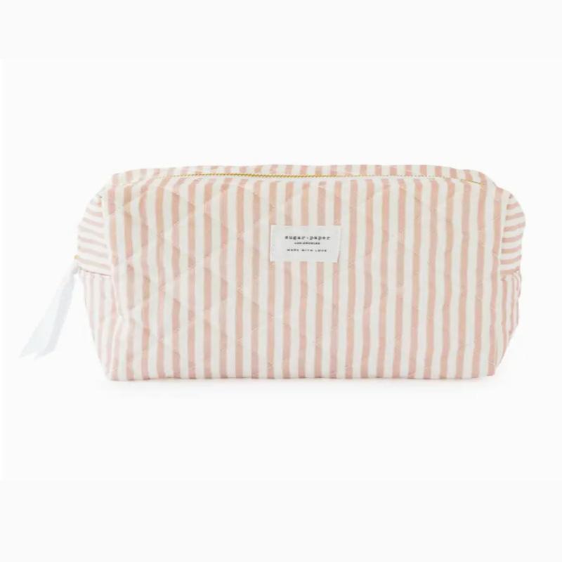 Rose Stripe Cosmetic Pouch - FINAL SALE