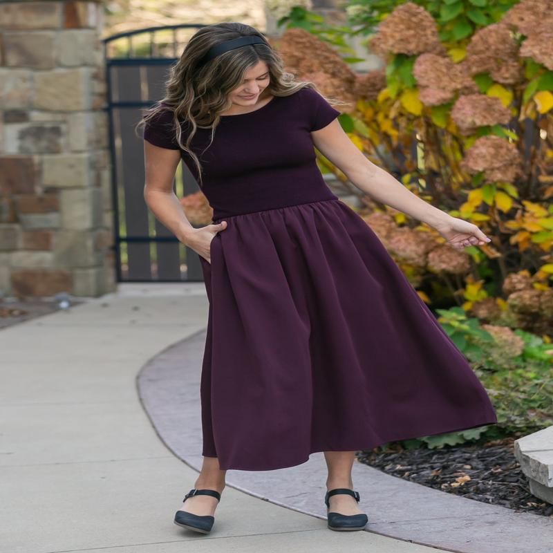 Round Neck Knit Mix Maxi Dress