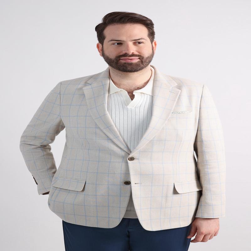 Big & Tall J.M. Haggar Plaid Windowpane Sport Coat