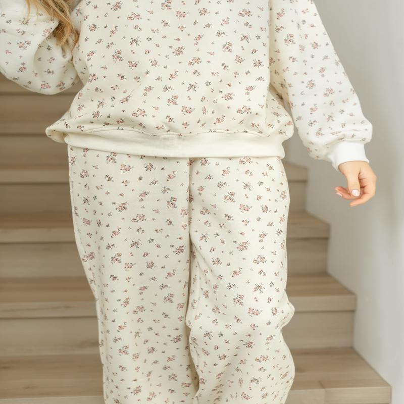 Cinched Pink Floral Sweatpants