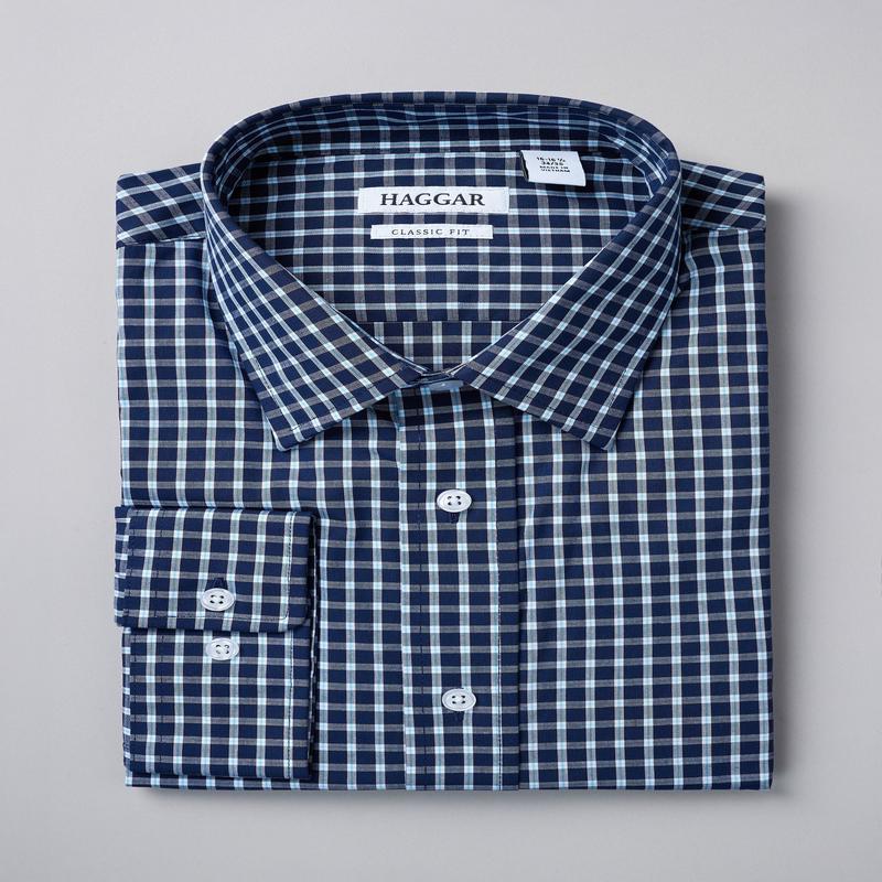 Premium Comfort Dress Shirt - Navy Check