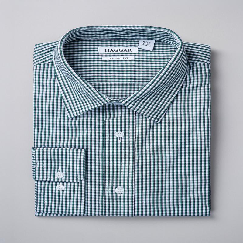 Premium Comfort Dress Shirt - Dark Green Plaid