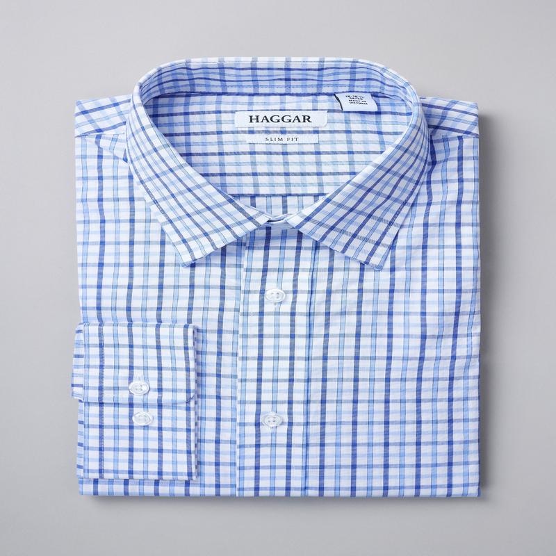 Premium Comfort Dress Shirt - Tonal Blue Check