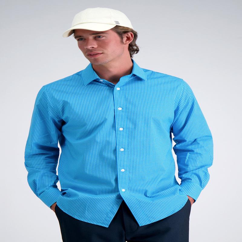 Premium Comfort Dress Shirt -  Turquoise Check
