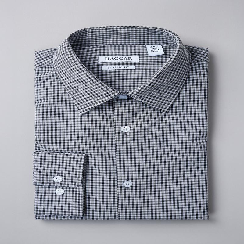 Smart Wash Dress Shirt - Black Check
