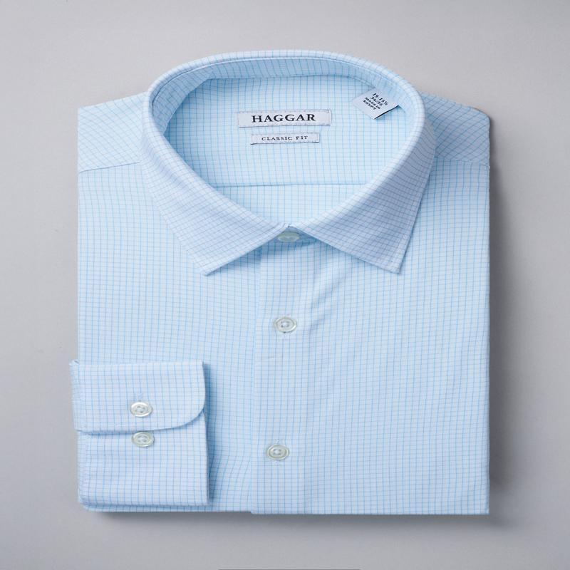 Smart Wash Dress Shirt - Blue Check
