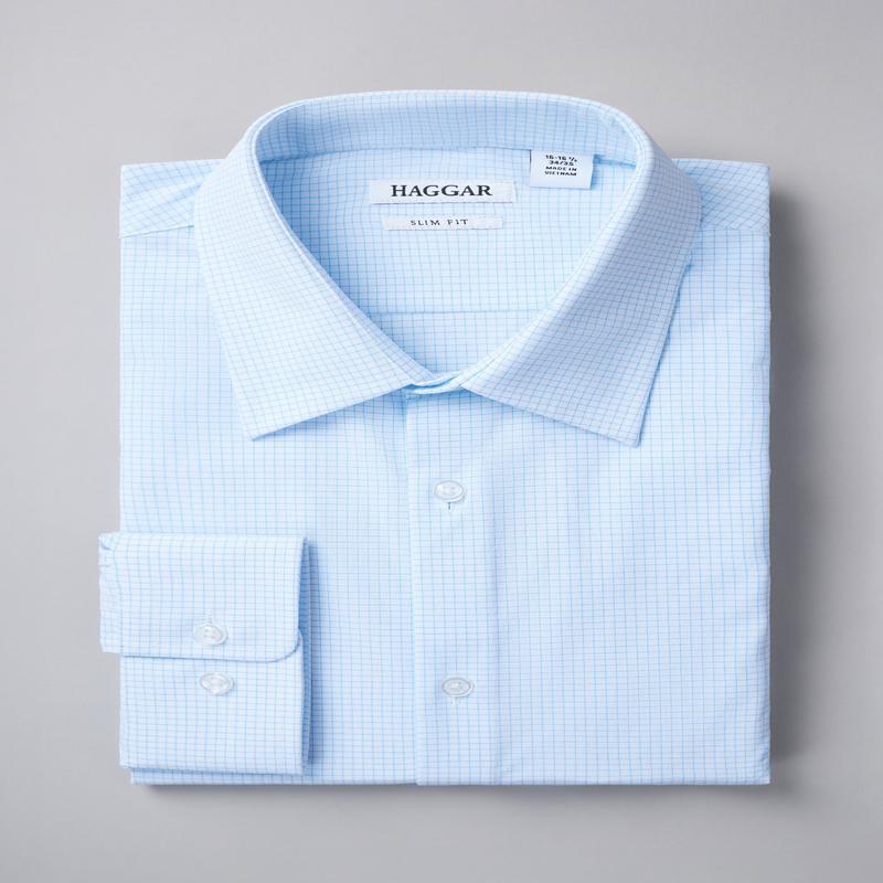 Smart Wash Dress Shirt - Blue Graph Check