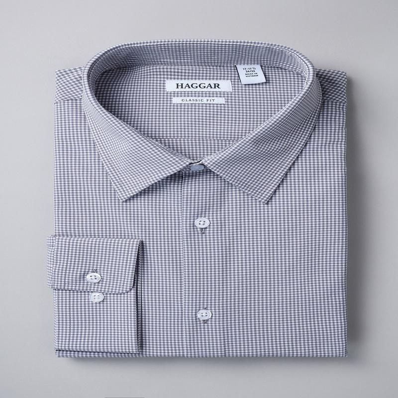 Smart Wash Dress Shirt - Grey Check
