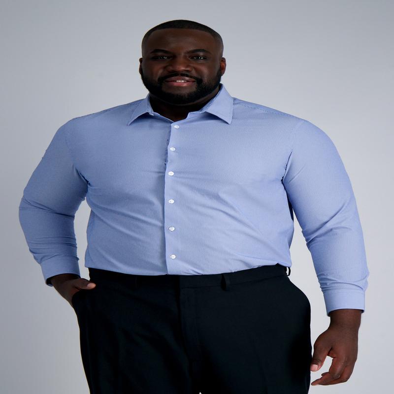 Smart Wash Tall Dress Shirt - Indigo Stripe