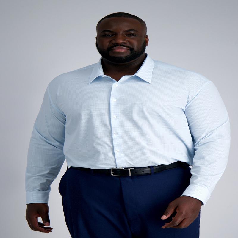 Smart Wash Tall Dress Shirt - Sky Check