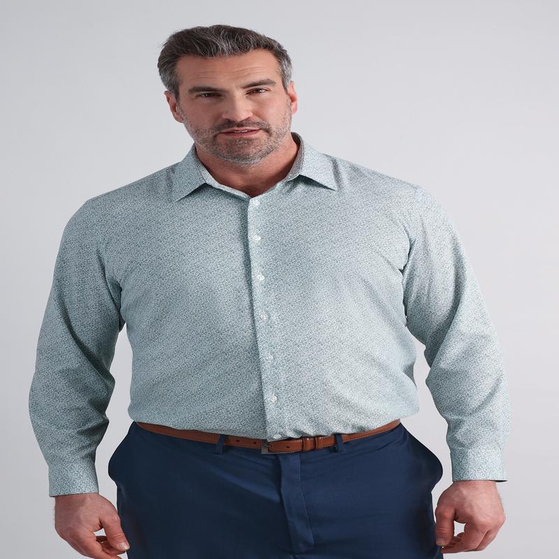 Tall Smart Wash Dress Shirt - Forest Floral Print