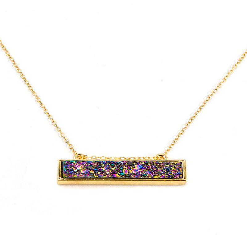 Bethany Druzy Bar Necklace in Gold