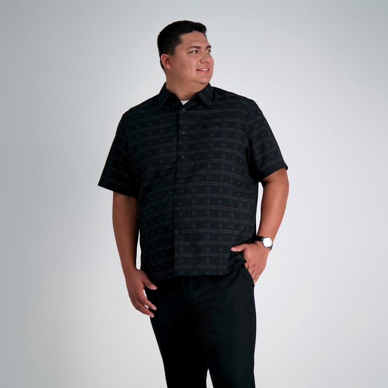 Big & Tall Microfiber Plaid Shirt - Black