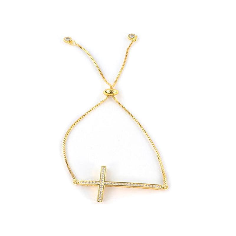 CZ Cross Bolo Bracelet