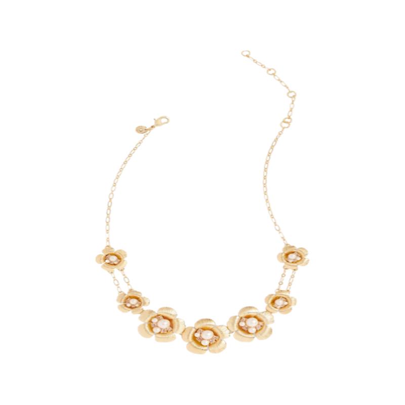 Flower Metal Statement Necklace