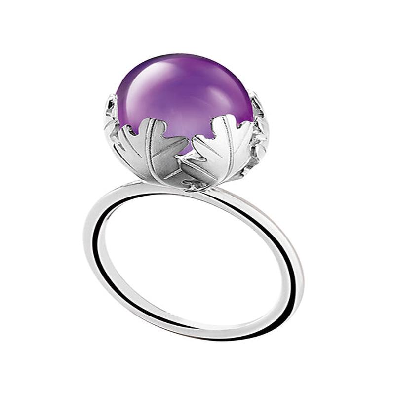 MURMURE Crystal Ring leaf-Purple