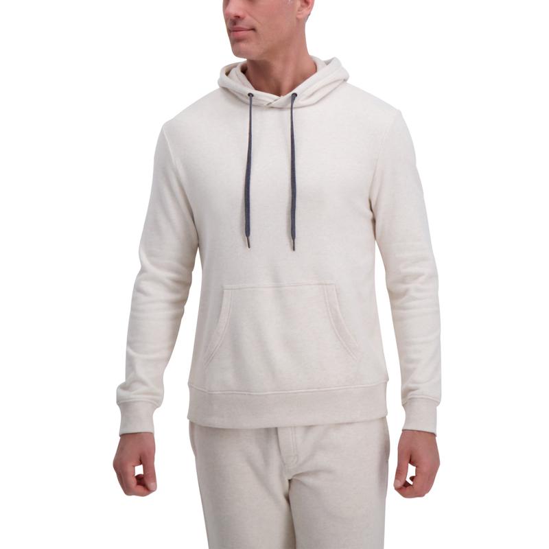 Pullover French Terry Fleece Hoodie Sweatshirt - Oatmeal