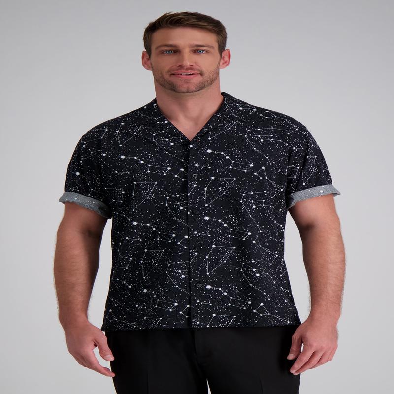Short Sleeve Camp Shirt - Celestrial Black