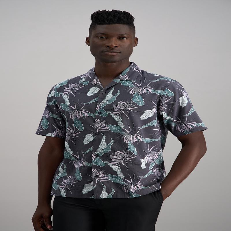 Short Sleeve Camp Shirt - Silver