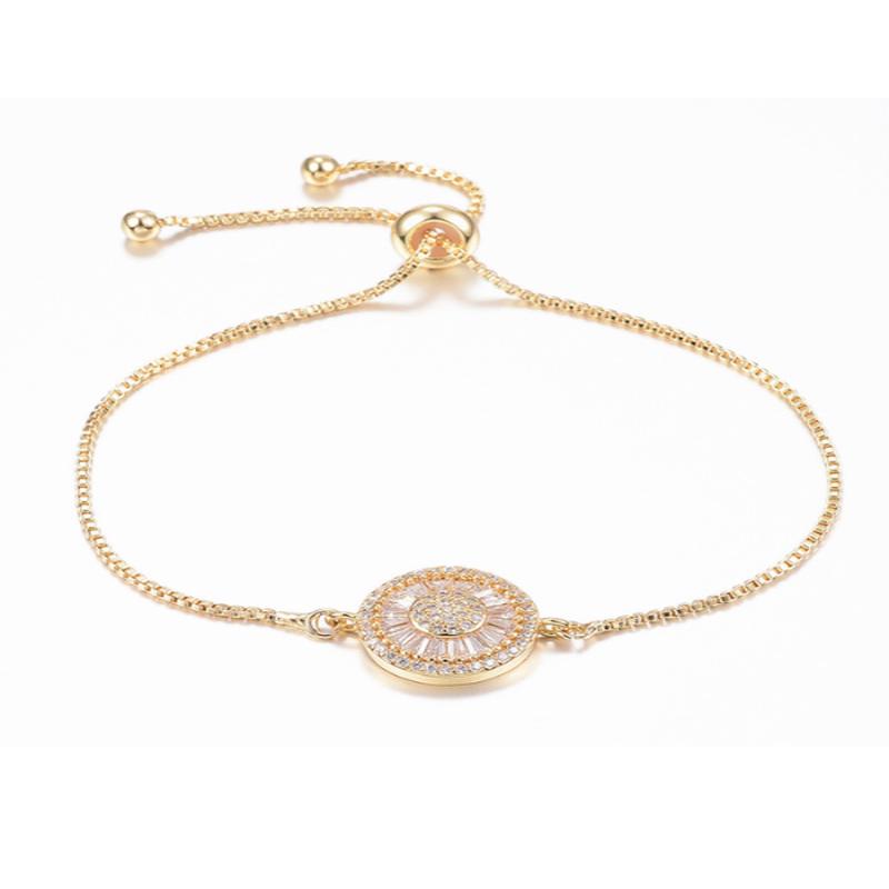 Small Harper Crystal Adjustable Bracelet in Gold