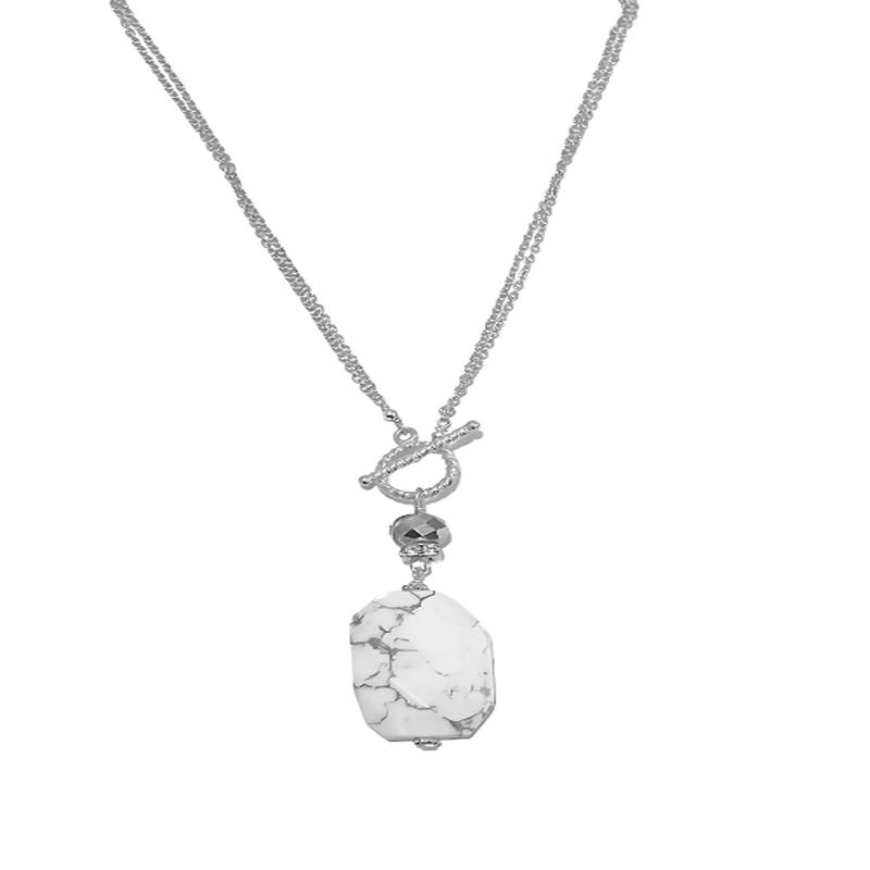 2 way Gigi Howlite Toggle Necklace