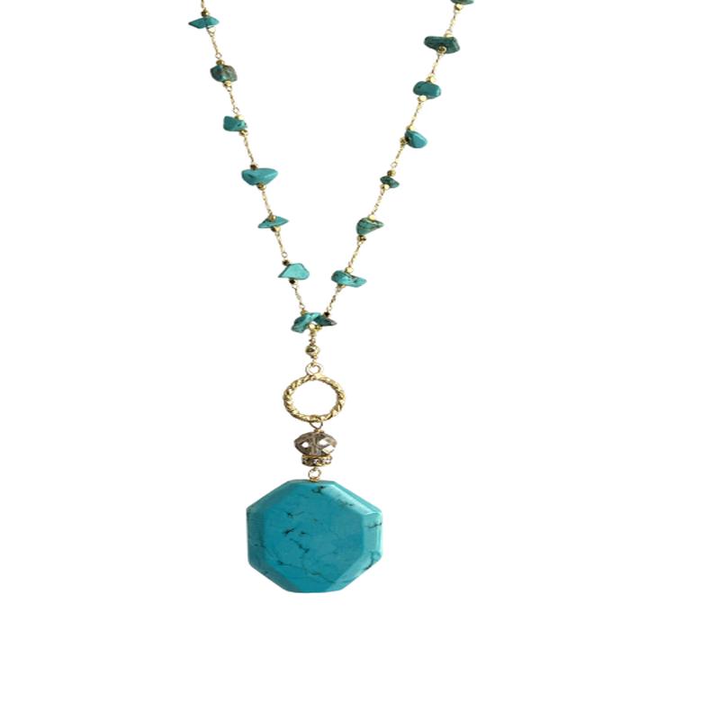 2 Way Turquoise Magnesite Beaded Necklace