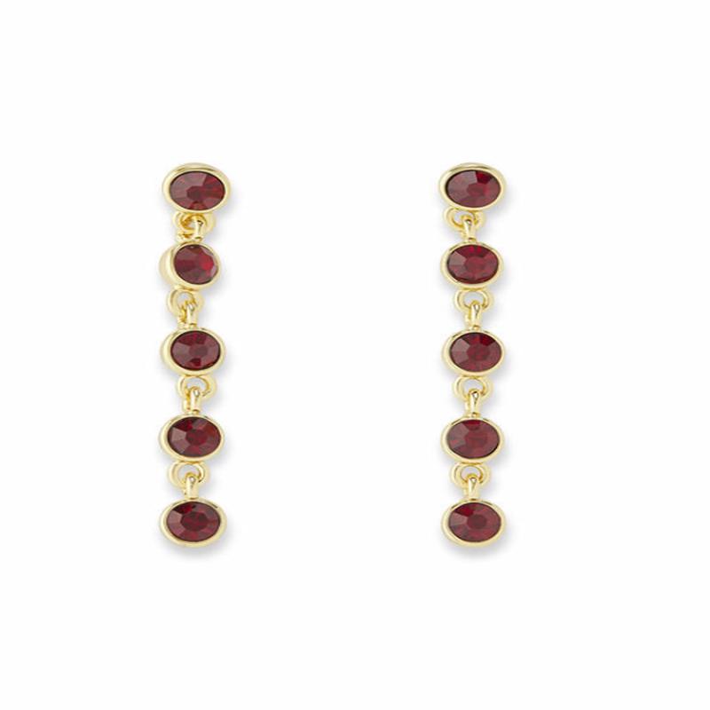Abby Crystal Drop Earrings Red