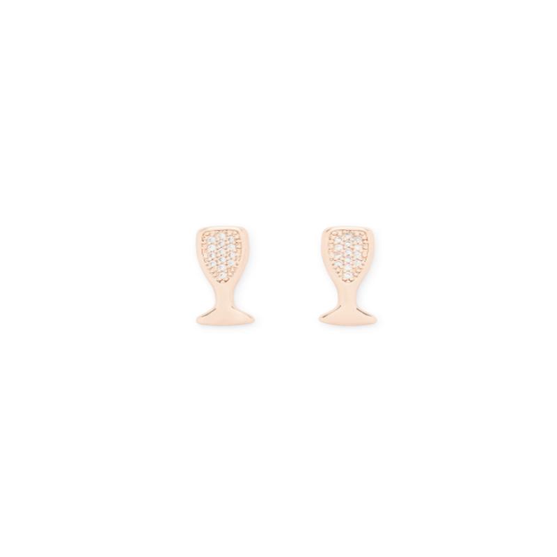 Champagne Stud Earrings Rose Gold