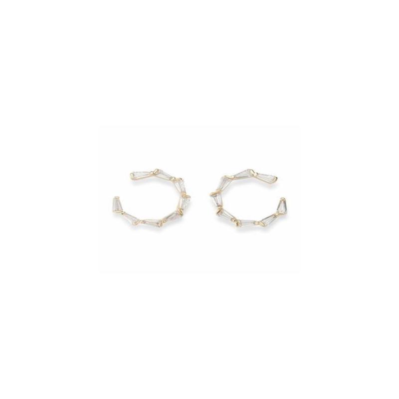 Crystal Small Gold Hoops