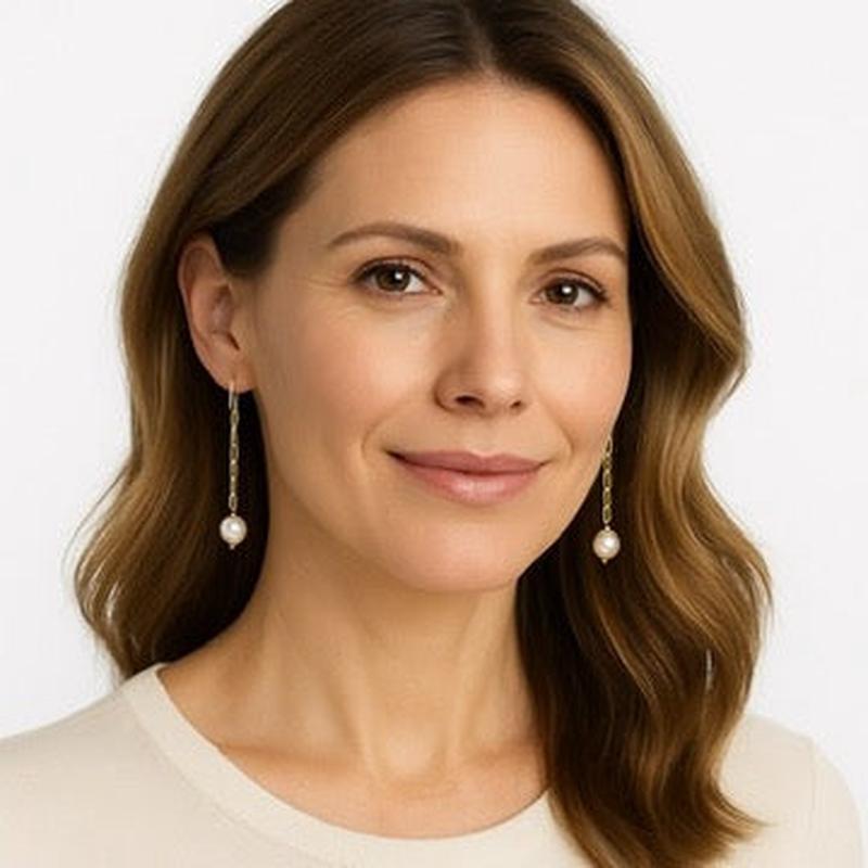 Devi Pearl Paperclip Earrings