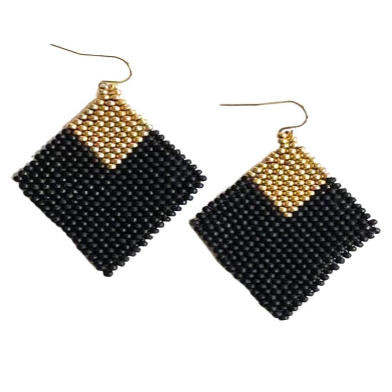 Florian Black and Gold Bead Earrings