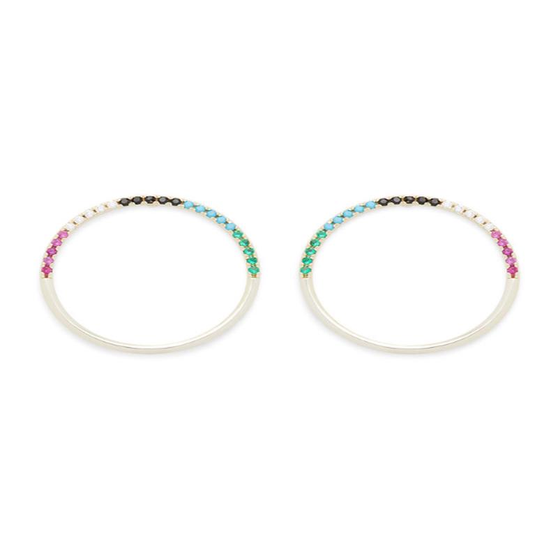 Pave Hoop Gold Multi