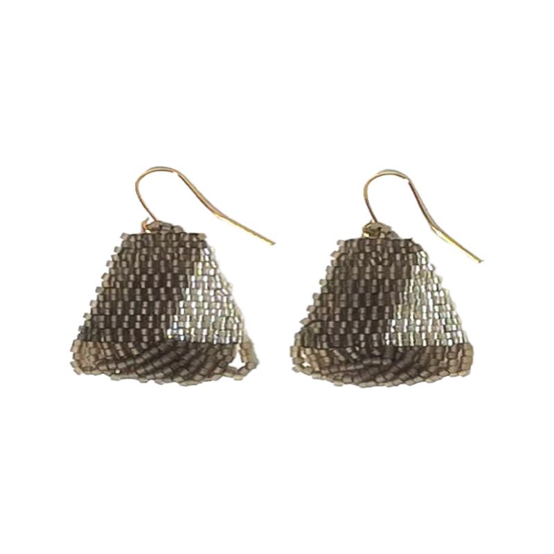 Rain Smokey Taupe and Champagne Bead Earrings
