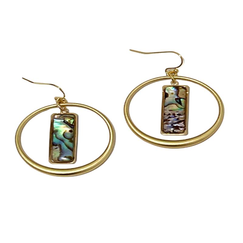 Sophia Hoops with Abalone