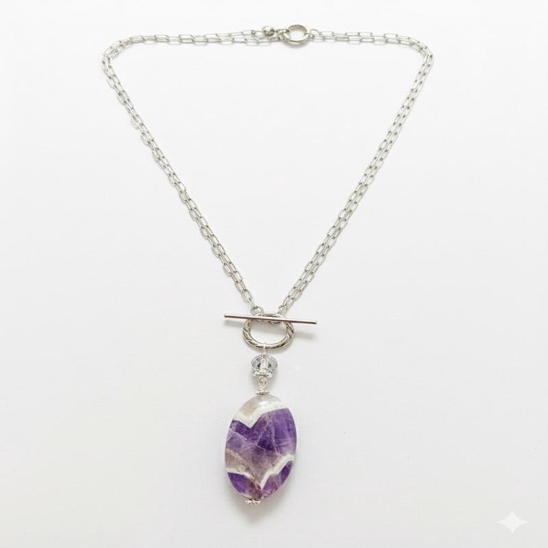 2 Way Amethyst Silver Necklace