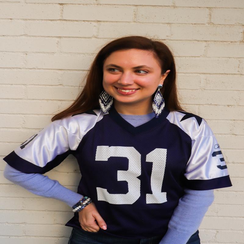 Anitha Beaded Earrings Navy