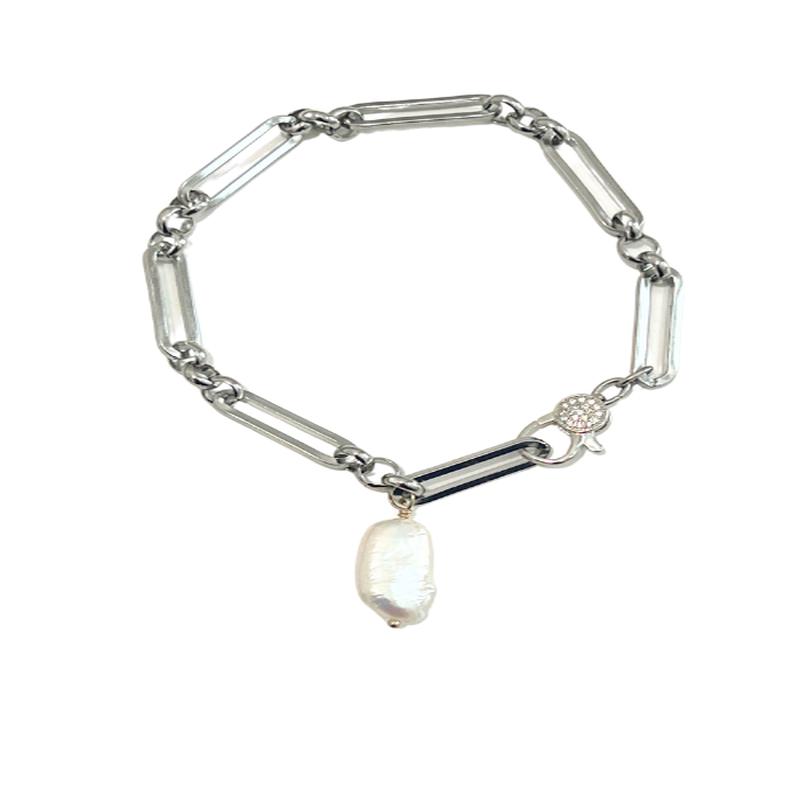 Bianca Paperclip Pearl Bracelet
