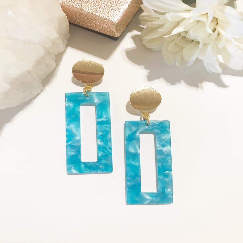 Heather Rectangle Resin Earrings