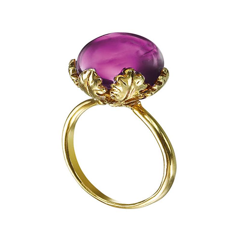 MURMURE Crystal Ring Leaf-Peony